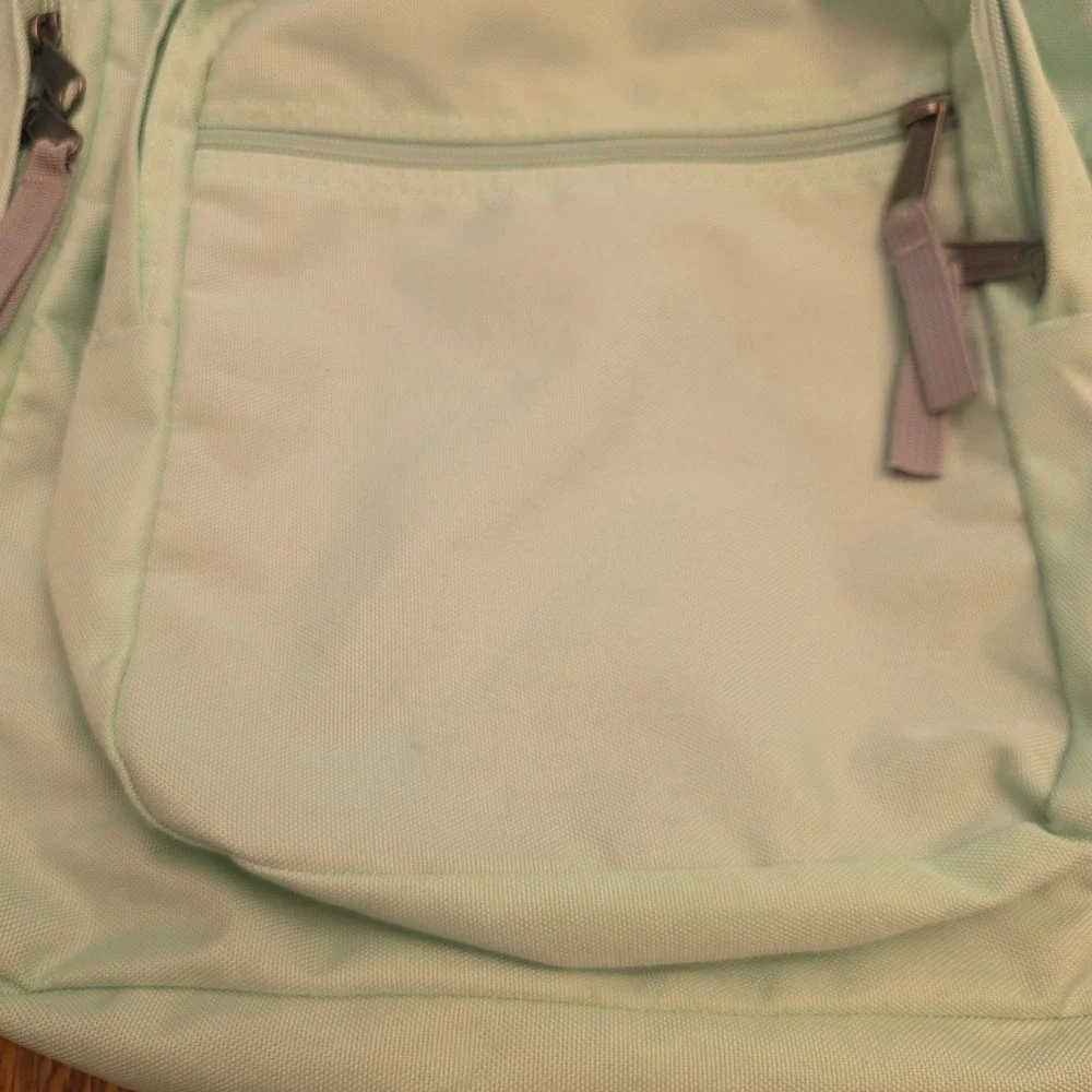 Trans by JanSport Mint Green Backpack School Bag Padded Straps Mesh Pocket 4 Zip